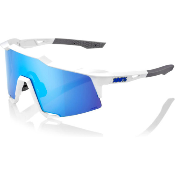 100 % mattweiße Speedcraft-Brille und blaue Gläser