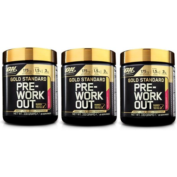 Optimum Nutrition Gold Standard Pre-Training Workout 3 Flessen x 330 gr