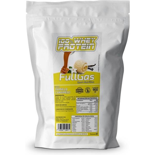 Fullgas 100% Whey Protein Concentrate Vainilla Caramelo 900g Sport