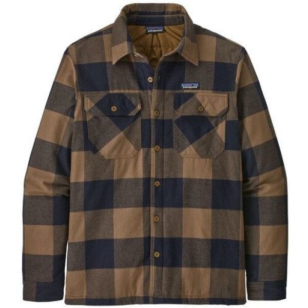 Patagonia Ms Insulated Organic Cotton Mw Fjord Flannel Shirt Mountain Plaid: Timber Brown (mpti)
