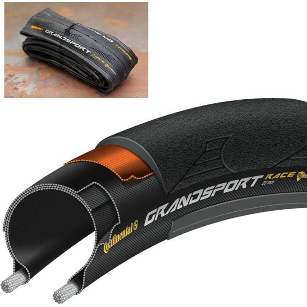Continental Cubierta Grand Sport Race 700x32c Puregrip Compound Plegable Negro 32-622