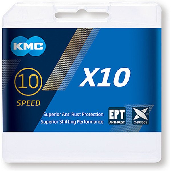 Kmc Cadena X10 1/2x11/128 116 Eslabones 10v Gris