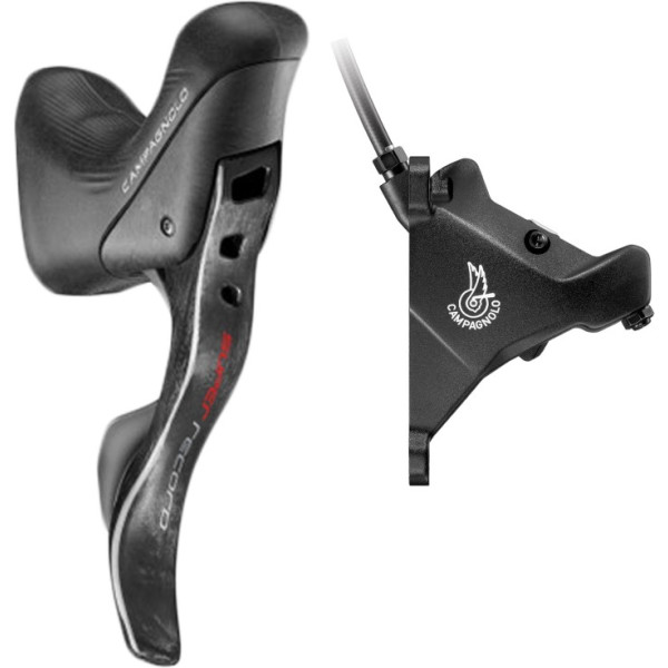 Campagnolo Levier de frein/dérailleur Super Record Ep Left Hydr. 2v 160 Mm Etrier Flat Mount Noir