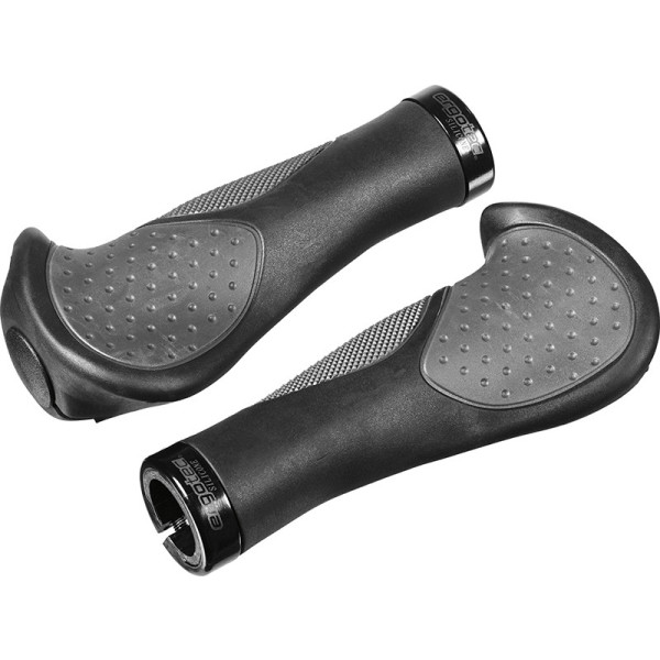 Ergotec Juego De Puños Frisco 2 Izquierda 140 Mm Derecha 95 Mm 22.2 Mm Kraton/silicona Negro/gris