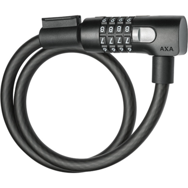 Axa Cadenas Câble Combinaison Cadenas Résolu 65 Cm - 12 Mm Noir