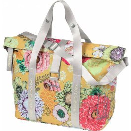 Basil Bolsa Bloom Field Klickfix 11l Impermeable Poliester Amarillo Flores C/reflect. (29x15x26 Cm)