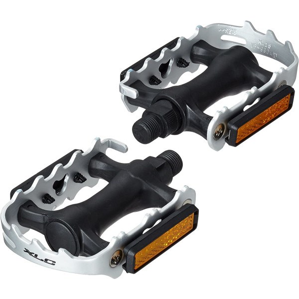 Xlc Pd-c21 Plate-forme de pédales 111x90x27 Mm Aluminium Argent/Gris Avec Réflecteur