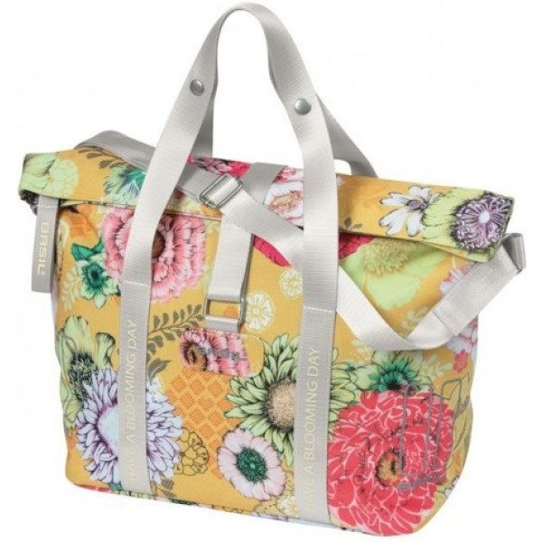 Basil Bolsa Bloom Field Mik/kf 8-11l Impermeable Poliester Amarillo/flores (29x15x28.5 Cm)