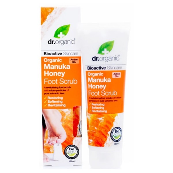 Dr Organic Manuka Honey Foot Scrub - Exfoliante para Pies de Miel de Manuka 125 ml