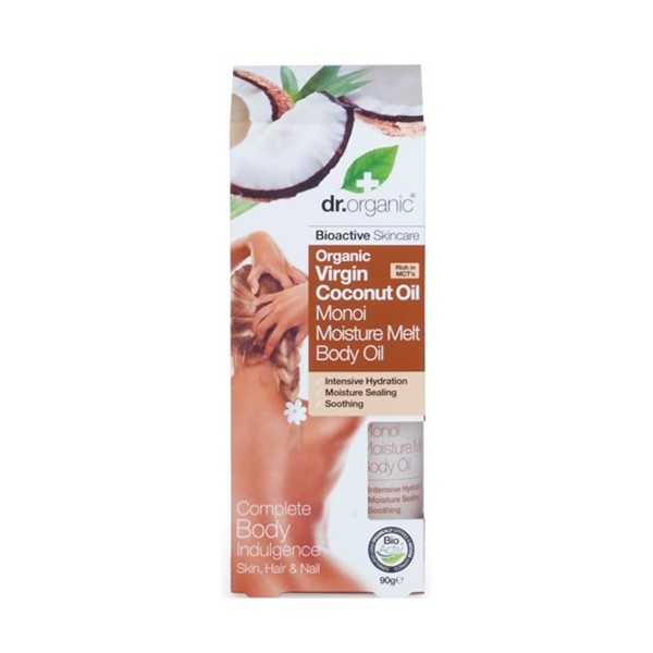 Dr Organic Virgin Coconut Oil Monoi Moisture Melt Body Oil - Aceite Corporal de Aceite de Coco y Monoi 100 ml