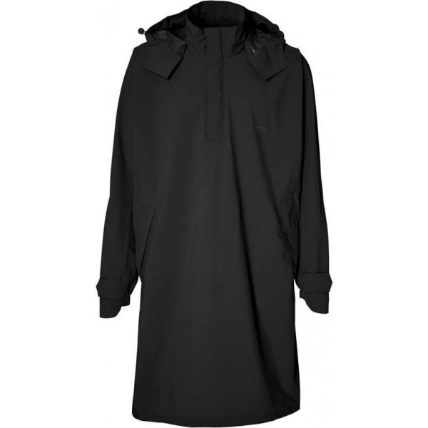 Basil Poncho Mosse Unisex Noir Avec Passepoil Réfléchissant