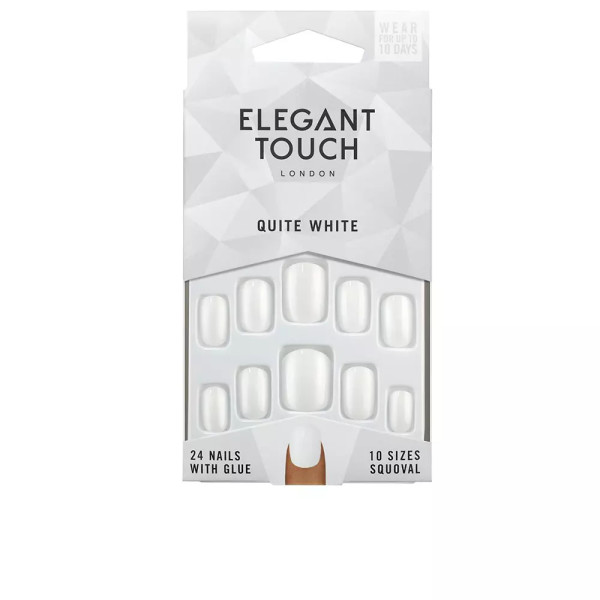 Elegant Touch Gepolijst Kleur 24 Nagels Met Lijm Squoval Vrij Wit Unisex