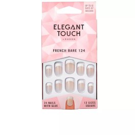 Elegant Touch French Bare 24 Unhas com Cola Square 124 S Unissex