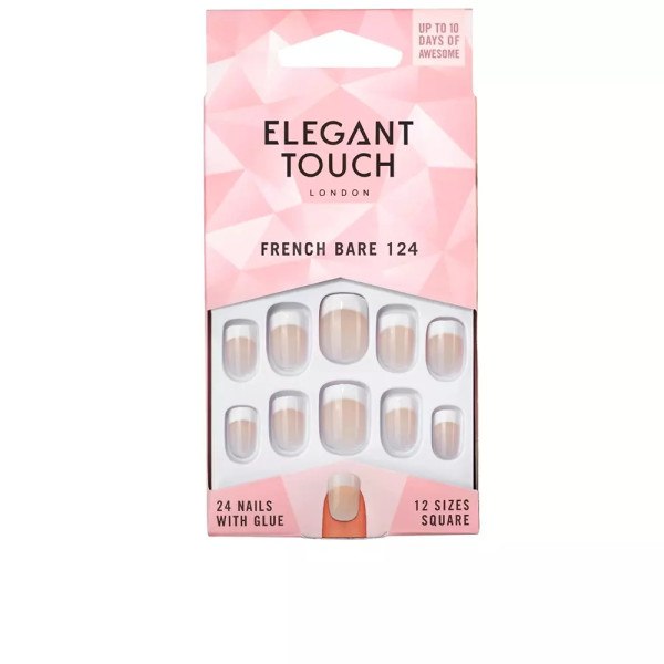 Elegant Touch French Bare 24 Unghie con Colla Quadrato 124 S Unisex