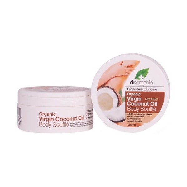 Dr Organic Virgin Coconut Oil Body Soufflé - Crema Corporal de Aceite de Coco Virgen 200 ml