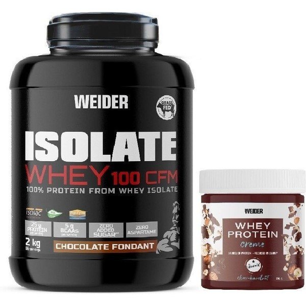 Pack Weider Isolate Whey 100 CFM 2 Kg + Whey Protein Spread Choco-Hazelnut 250 Gr