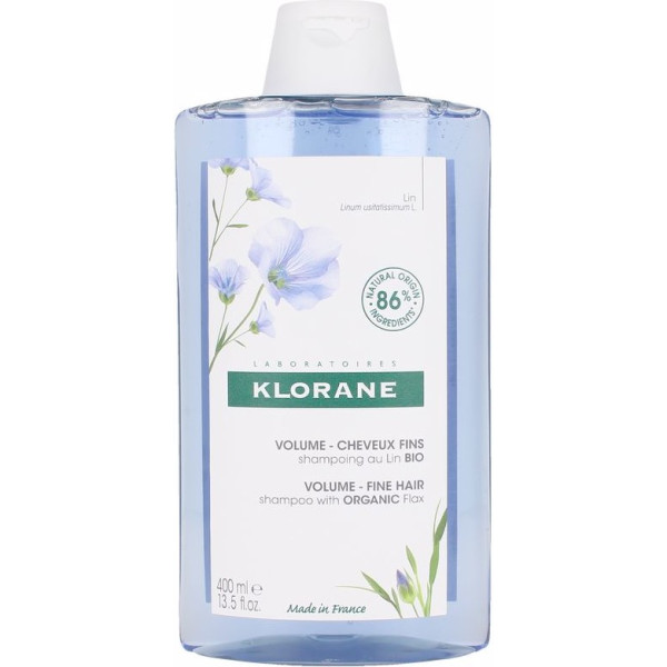 Shampoo volume Klorane con fibra di lino 400 ml unisex