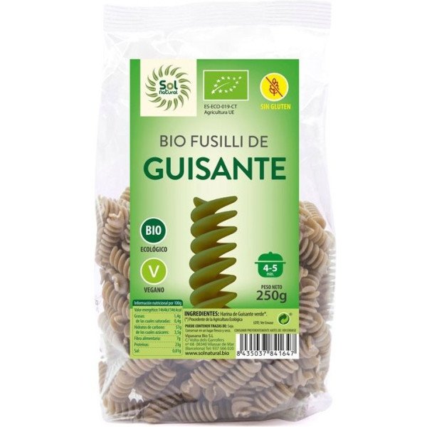 Solnatural Fusilli De Guisante S/gluten Bio 250 G