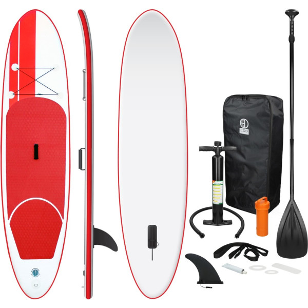 Ecd Germany Tabla Hinchable Paddle Surf/sup - Stand Up Paddle Board - 308 X 76 X 10 Cm - Rojo -pvc- Varios Modelos - Incluye Bom