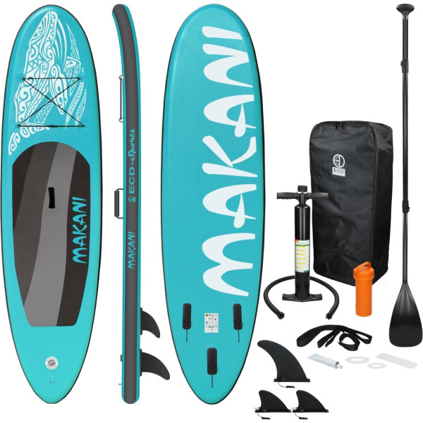 Ecd Germany Tabla Hinchable Makani Paddle Surf / Sup 320 X 82 X 15 Cm Turquesa Stand Up Paddle Board Pvc/eva Hasta 150kg 3 Antid