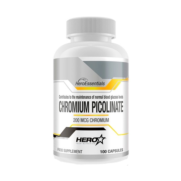 Hero Essentials Chromium Picolinate - Picolinato de Cromo 200 mcg 100 caps