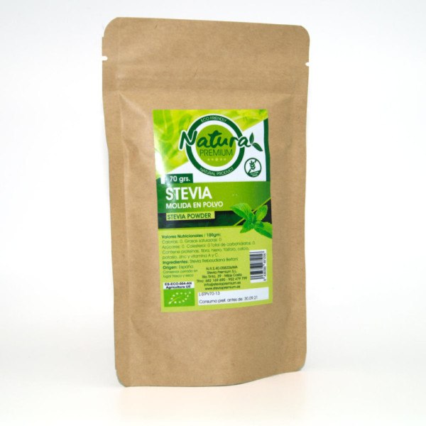 L'Or des Andes Stevia moulue en poudre 70 Gr