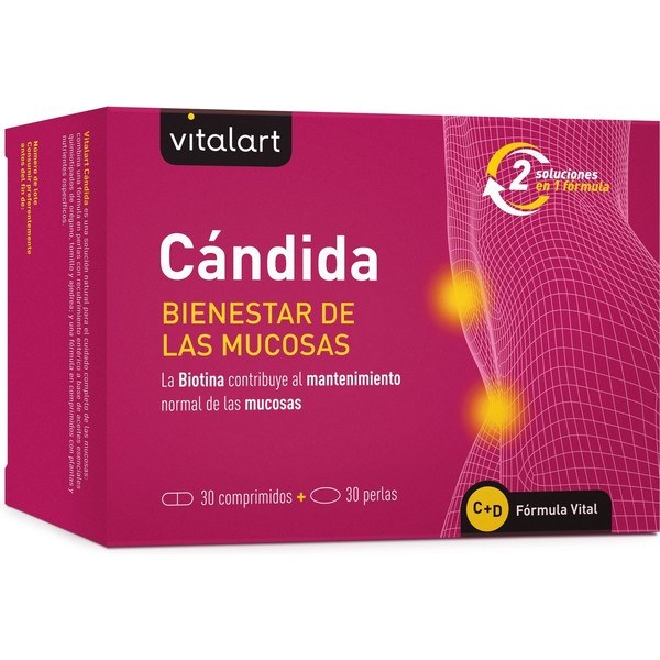 Vitalart Candida 30 Comp + 30 Perles - Adjuvant dans le traitement des candidoses