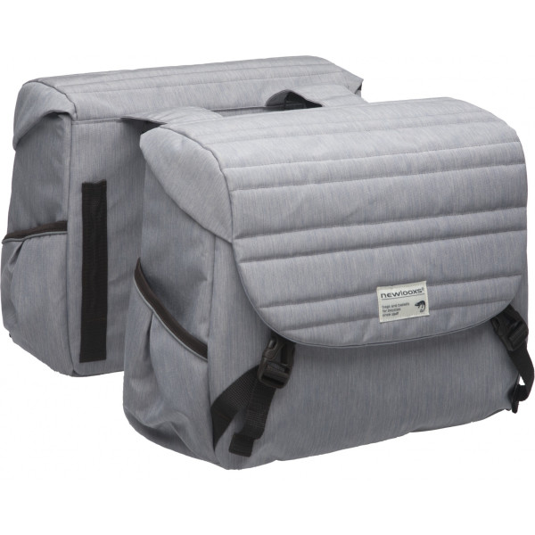 New Looxs Alforjas Mondi Joy 38l Impermeable Poliester Gris Con Reflectantes (37x16x32 Cm)