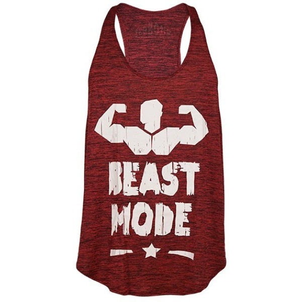 Vitobest Training Shirt Beast Mode Rouge Élastique-sec