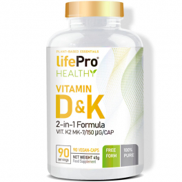 Life Pro Vitamin D&K 2 in 1 / Vitamin K-2 MK-7 - 90 Kapseln