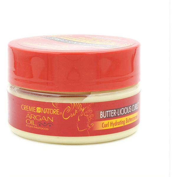 Creme natural manteiga de óleo de argan cachos lisos 212 gr