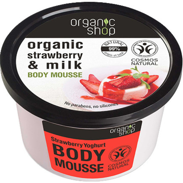 Organic Shop Body Mousse Aardbeien Yoghurt