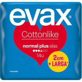 Evax Cottonlike Compresas Normal Alas Plus 14 Uds Mujer