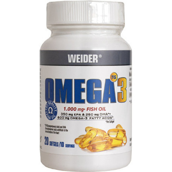 Weider Oméga 3 20 Gélules - Epa Et Dha + Enrichi En Vitamine E