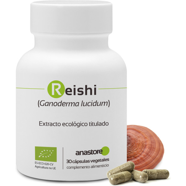 Anastore Reishi Ecológico * 300 Mg / 30 Cápsulas * Reishi Rojo Bio Titulado Al 30% En Polisacáridos (15% Beta Glucanos)