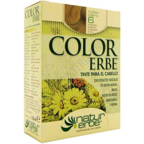 Colorcrem Color Erbe Tinte Vegetal Sin Amoniaco 135ml - 6 Rubio Claro