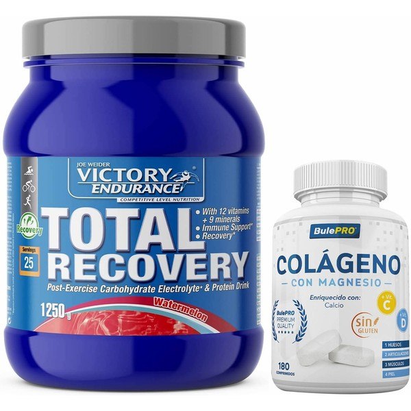 Pack Victory Endurance Total Recovery 1250g + BulePRO collageen met magnesium 180 tabletten