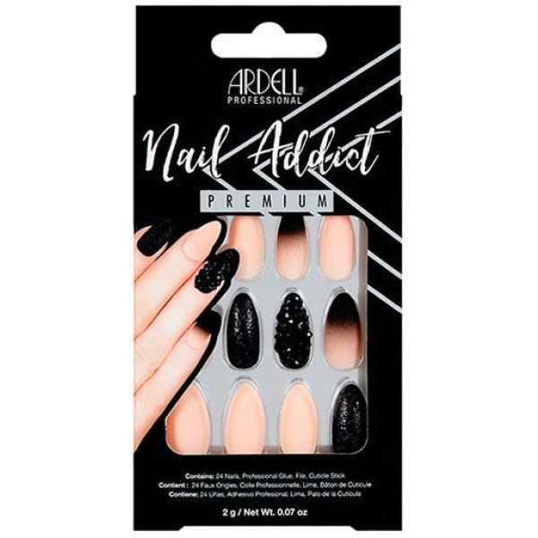Ardell Nail Addict Noir Stud & Rose Ombre 1 U
