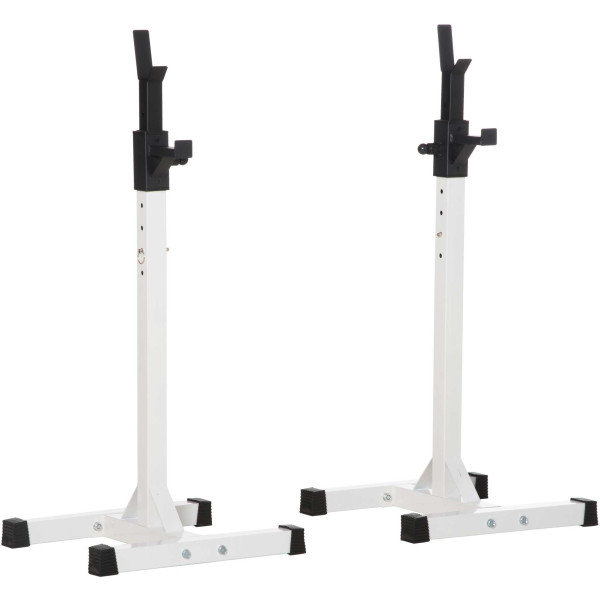 Homcom Soporte Para Barras De Pesas Ajustable Estante De Acero Para Levantamiento De Pesas Carga Máx. 150 Kg Entrenamiento En G