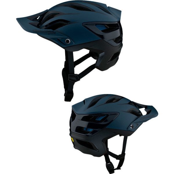 Troy Lee Designs Capacete A3 MIPS Uno Slate Blue XS/S - Capacete de Ciclismo