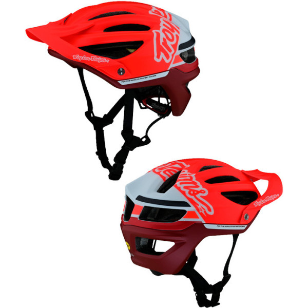 Troy Lee Designs A2 MIPS Silhouette Red S - Capacete de Ciclismo