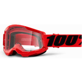 100% Strata 2 Youth Goggle Red - Clear Lens