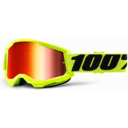 100% Strata 2 Goggle Yellow - Mirror Red Lens