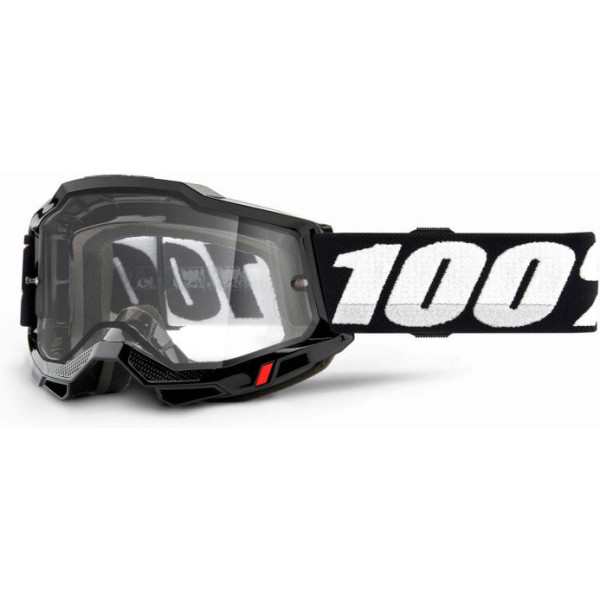100% Accuri 2 Enduro Moto Goggle Black - Clear Dual Lens