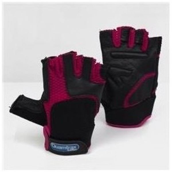 Quamtrax Handschuhe Leder Schwarz - Pink