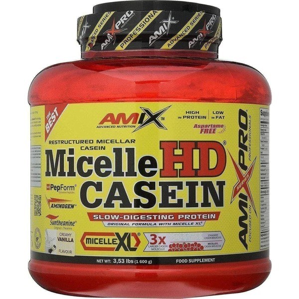 Amix Pro Micelle HD Caseïne 1600 Gram - Langzaam Opneembare Eiwitten, Bron van Calcium en Fosfor / Spierherstel