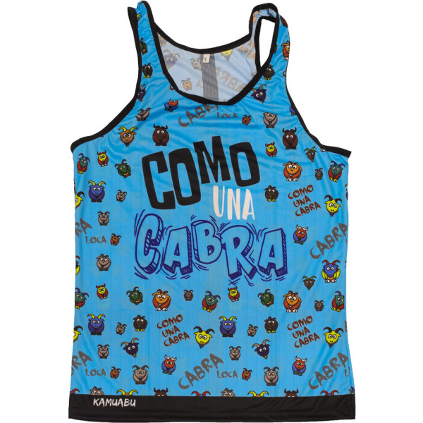 Kamuabu Camiseta Running Comounacabra Azul - Tirantes Hombre - 110grs