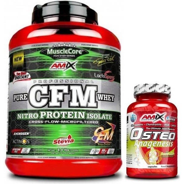 Confezione REGALO Amix MuscleCore CFM Nitro Protein Isolate 2 kg + Osteo Anagenesis 30 caps