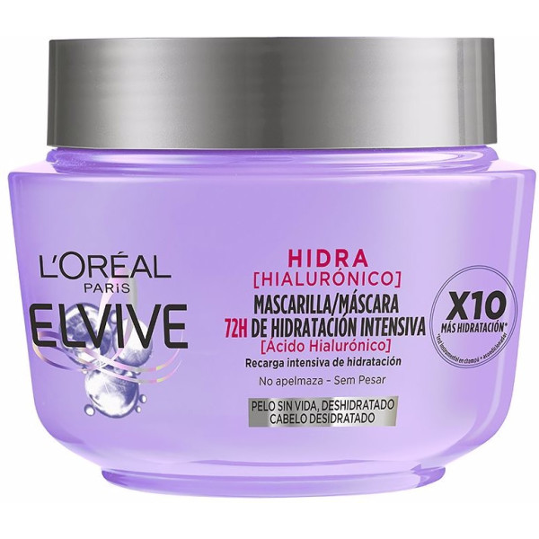 L\'oreal Elvive Hydra Hyaluronzuur Masker 72h Hydratatie 300 Ml Unisex