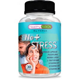 Healthy Fusion No + Stress 30 Caps - Relajante Natural con Triptófano, Hierba Luisa, Pasiflora y Vitaminas B6 B3 y B1